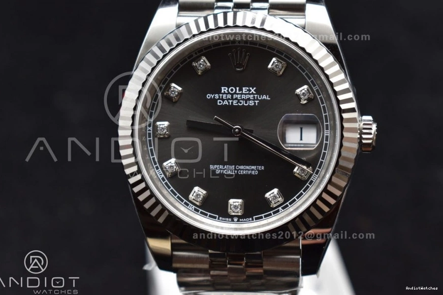 Steel Grey SmartChoice 126334 Best On Bracelet 904L Clean Edition 41 DateJust Dial 1:1 Jubilee 421 SS Diamonds VR 0809